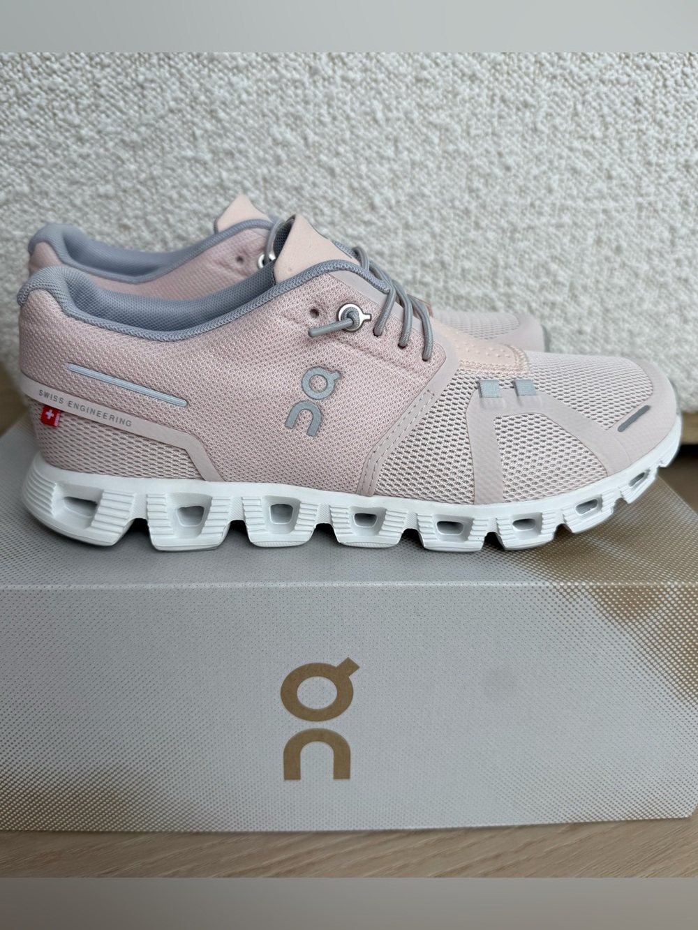 On Running Women's Running Shoes - Light Pink and Gray